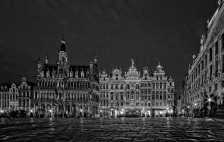 The 'Grand Place' at night, Brussels, Belgium