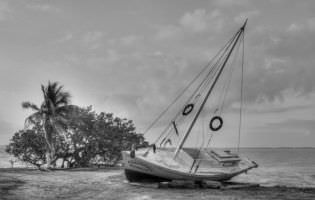 Fisherman's boat at the seaside of the caribbean